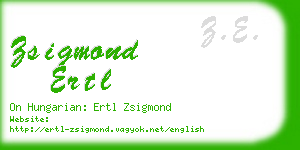 zsigmond ertl business card